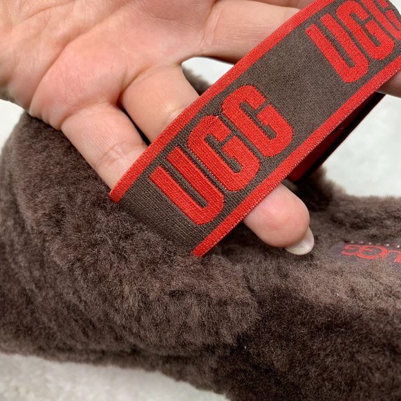 UGG 1095 Women's Brown Fluff Yeah Slide Sheepskin Slipper Shoes Size 9 - Picture 6 of 8